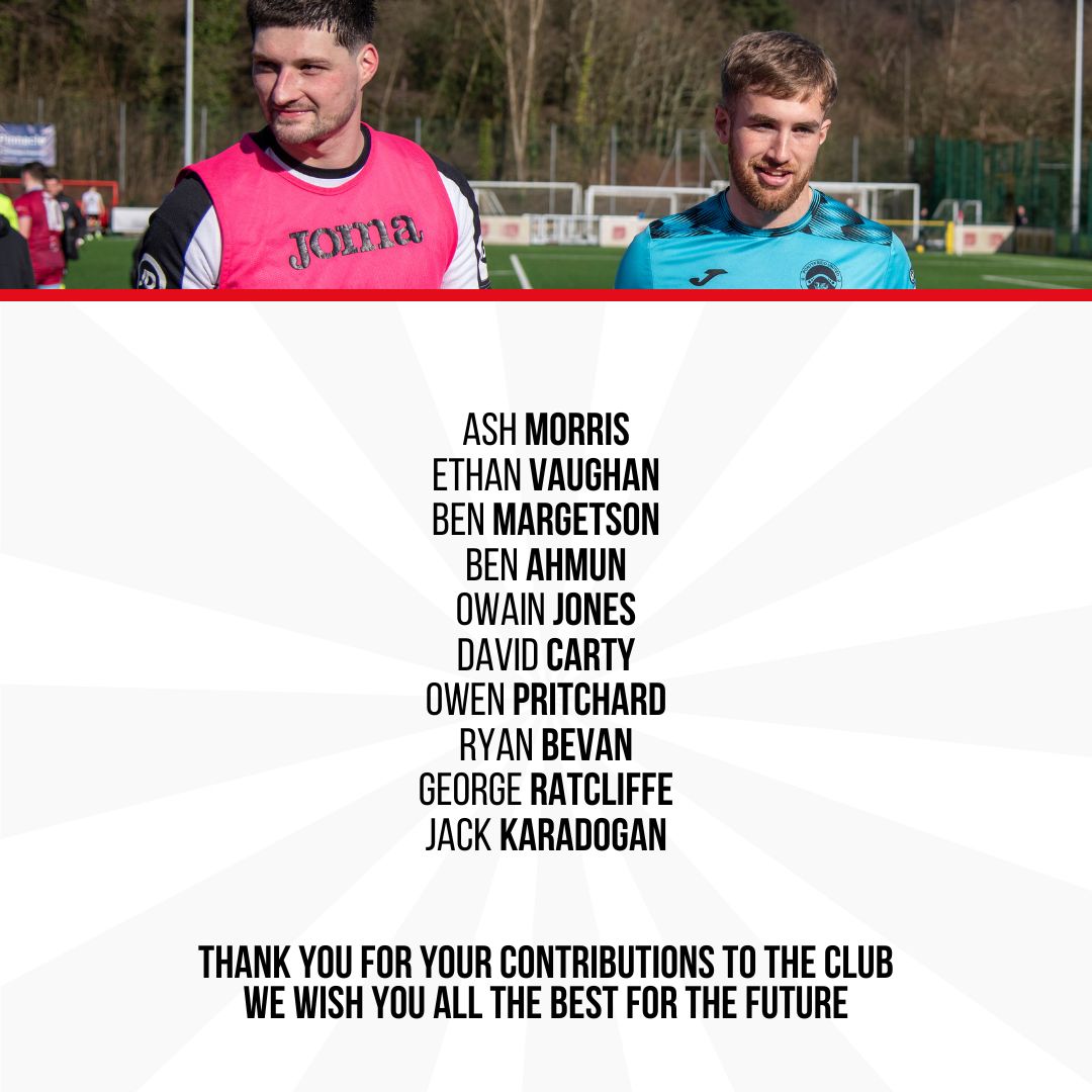 Pontypridd United can confirm the following players have left the club.

Thank you for your contributions to the club, we wish you all the best for the future ❤️ 

#OneClub #WeAreUnited