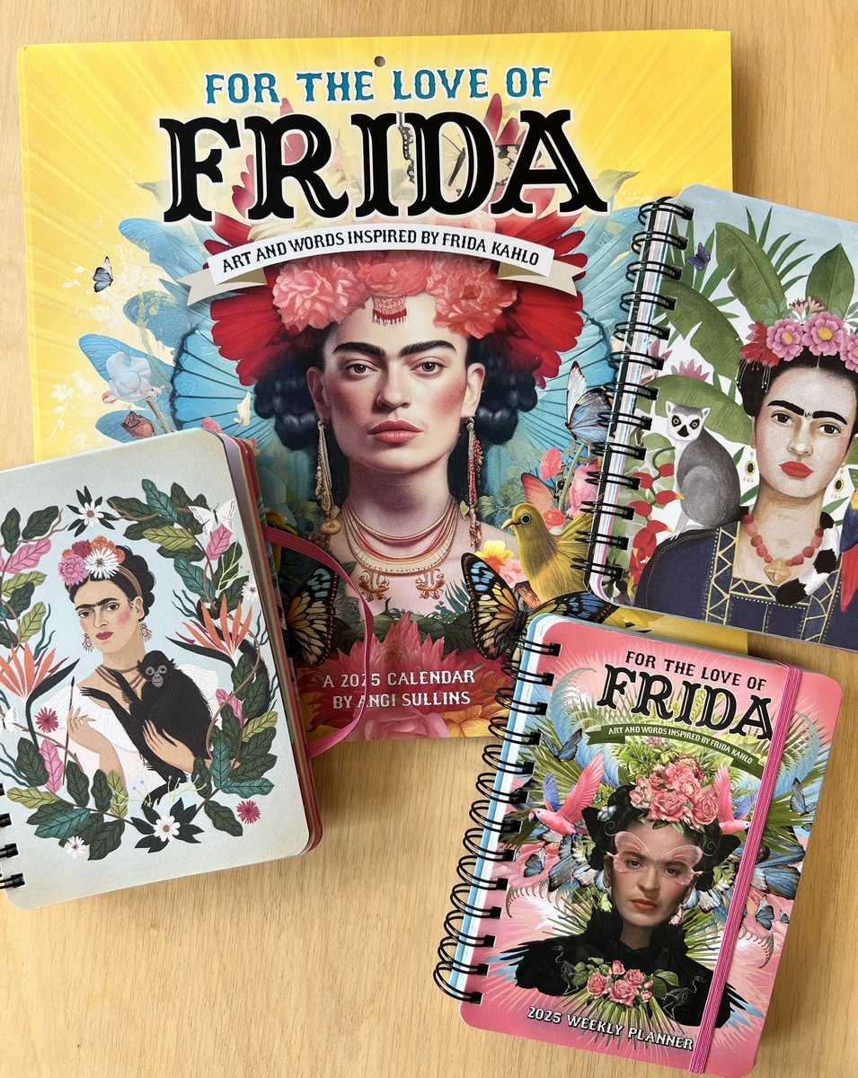 jehane_ltd's tweet photo. For the Love of Frida - new dated product for 2025 including illustrations by Jehane Ltd Artists Bex Parkin and Meghann Rader - published by Amber Lotus and Andrew Mc Meels https://t.co/3bJy2wgzTr