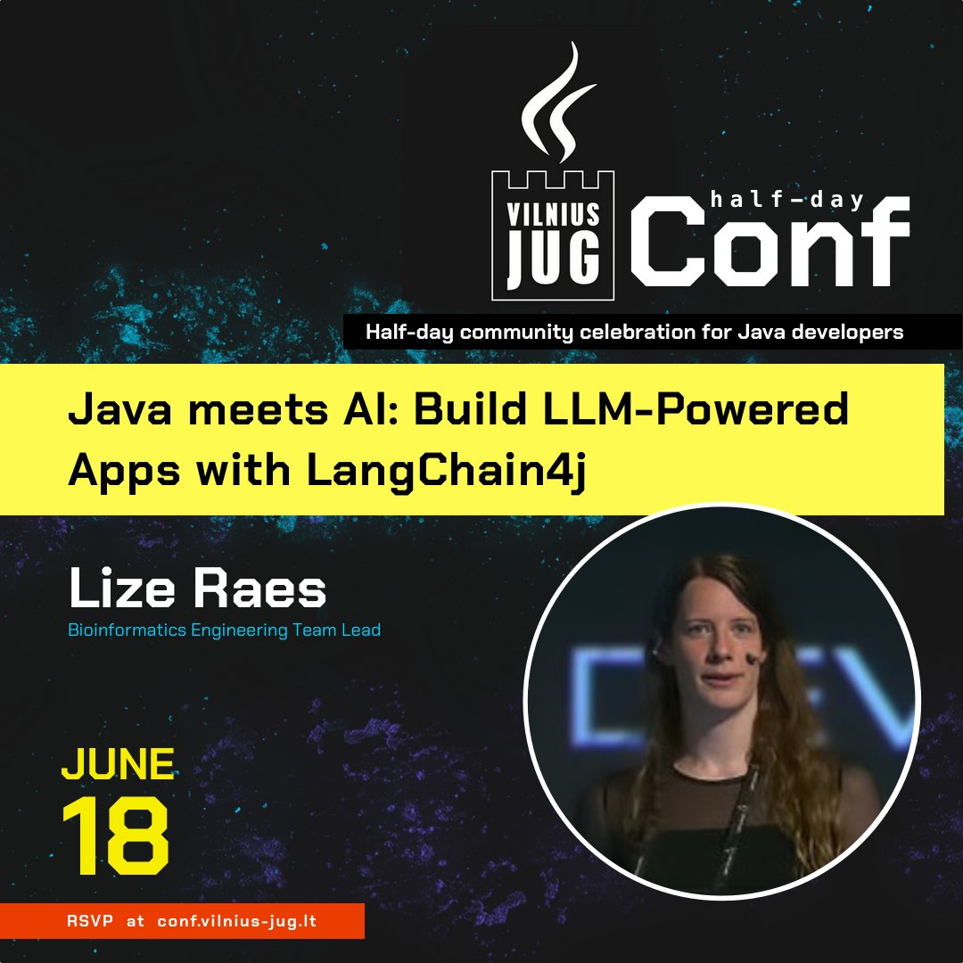 Registration here: conf.vilnius-jug.lt

#javaconf #ai #java #vilniusjug
