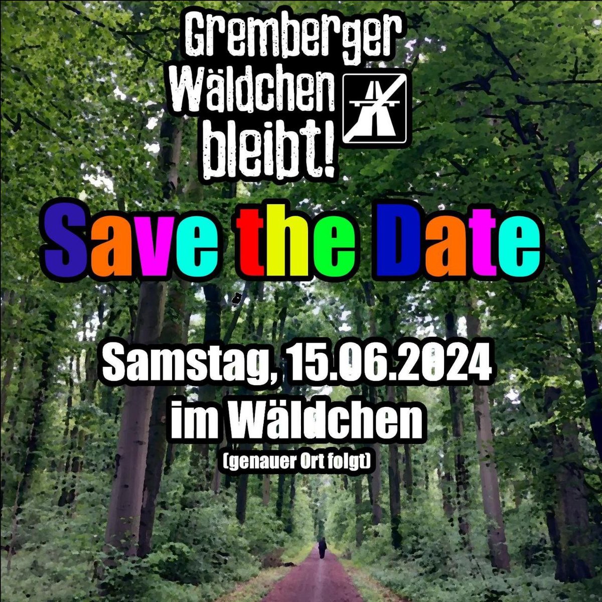 Wir laden ein ins Gremberger Wäldchen.
MaWaLü goes Gremberg. 
Information, Diskussionen und Vernetzung zum Erhalt des Gremberger Wäldchens.
Gegen den geplanten Ausbau der A4!
Auftaktkundgebung am 15.06. ab 11 Uhr im Wald.
#grembibleibt #a4minus