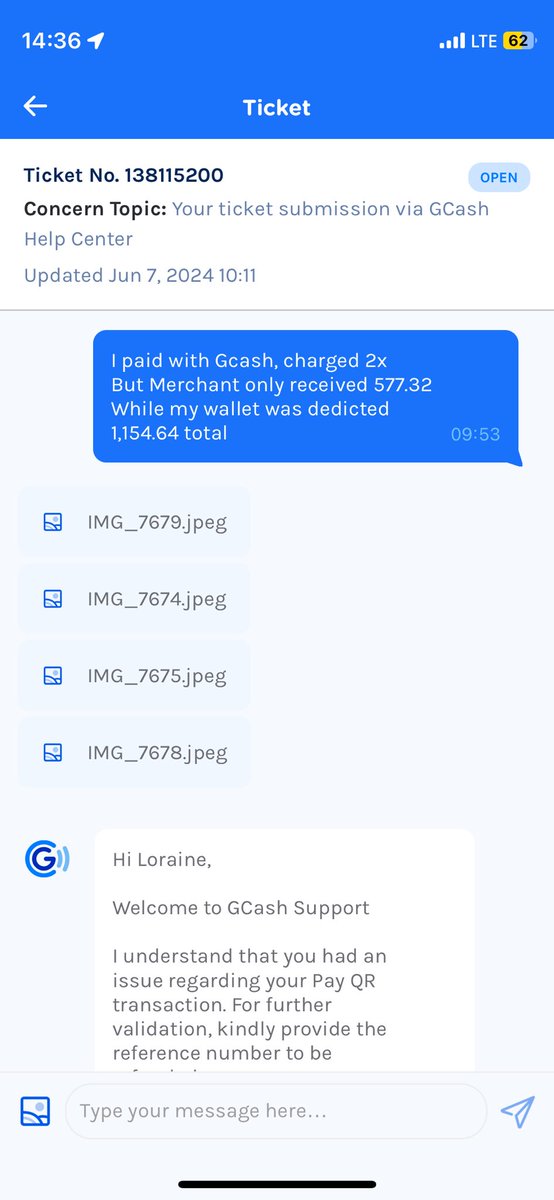 lorainbows's tweet photo. Hi @gcashofficial ! You stopped replying to my ticket :( https://t.co/Nb4ASF51xh