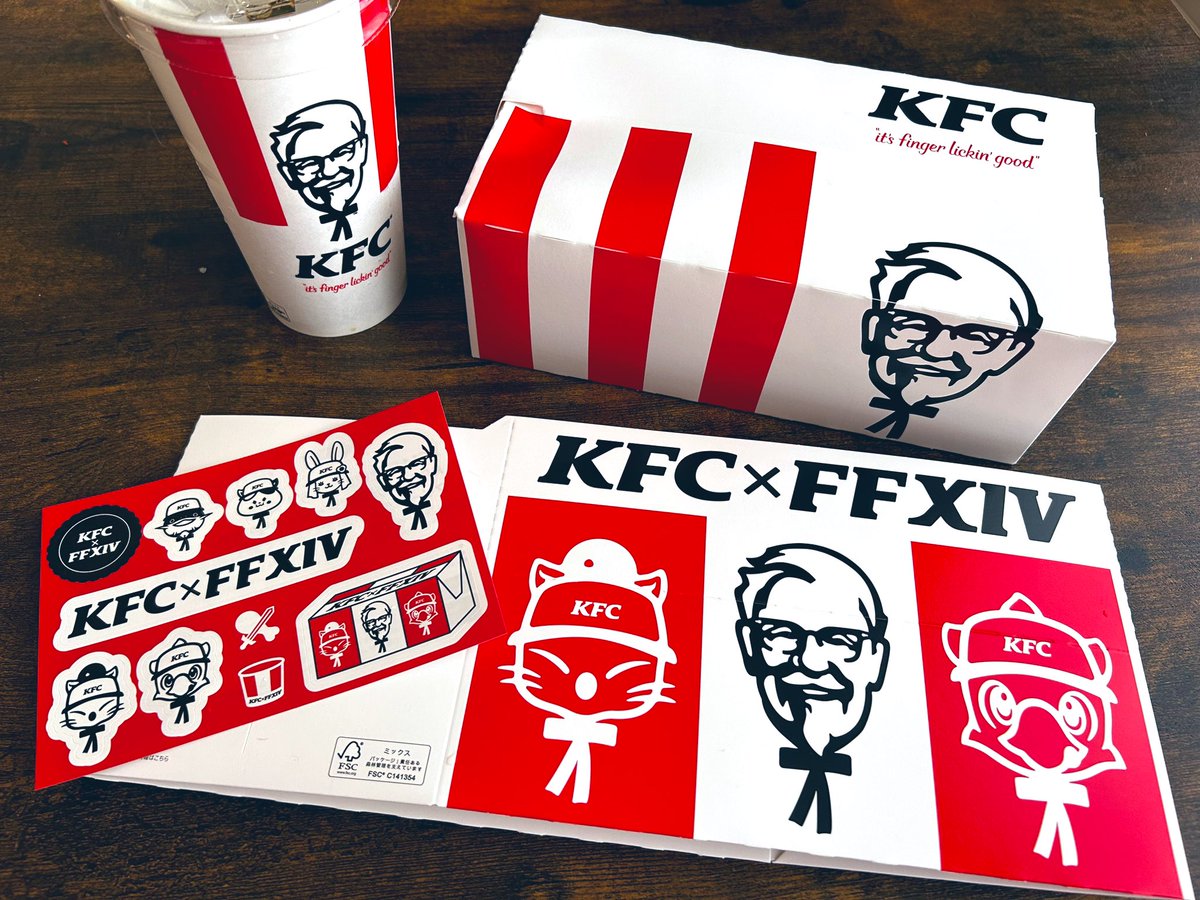 ケンタッキーのFF14コラボセット🍗
すごい久々にケンタッキー食べた！

#FF14 #KFC