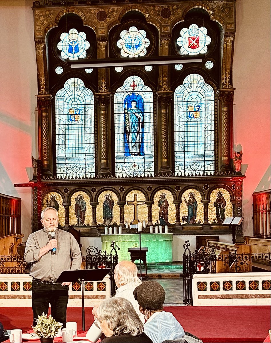 SGTMLondon's tweet photo. On Monday we hosted our community tea with some very yummy scones, cakes and sandwiches, plus a short talk from Jamie. A beautiful time to be together and invite some of the older members of our parish into our wonderful church. https://t.co/bwuAC81Mm5