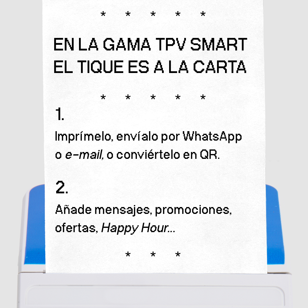 BancoSabadell's tweet photo. Con el #TPVSmart de @BancoSabadell puedes compartir el tique en papel y en formatos digitales y, además, puedes personalizarlo con promociones, ofertas y mensajes sobre tu negocio.
Más info en https://t.co/mSMa3oCOCT https://t.co/CckJBxiCso