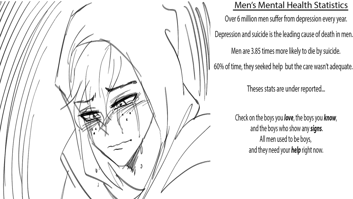 AlephStarsTV's tweet photo. Men under the age of 50 are 3.85 times more likely to commit suicide. Young men are reaching their lowest point in mental health, education, happiness, and place in the world. It's Men's Mental Health Awareness Month. Let's protect our boys and be the heroes they need. https://t.co/Vtq1zJsswU