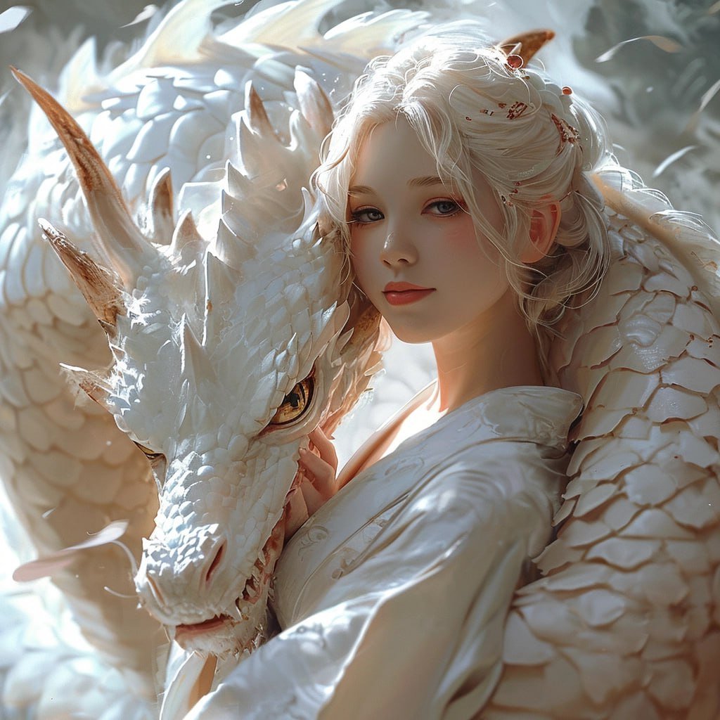 FaranaTeri's tweet photo. AI Artwork

"
Full body shot, white dragon's body wrapped around the woman, a friendly, smiling scene, A white dragon with gentle, lovely eyes
"

Get more here:

Midjourney Art
https://t.co/1WZrZdQwzf

#Art #ImageGenerate #imageAI $LKI https://t.co/kEsxvoFcDb