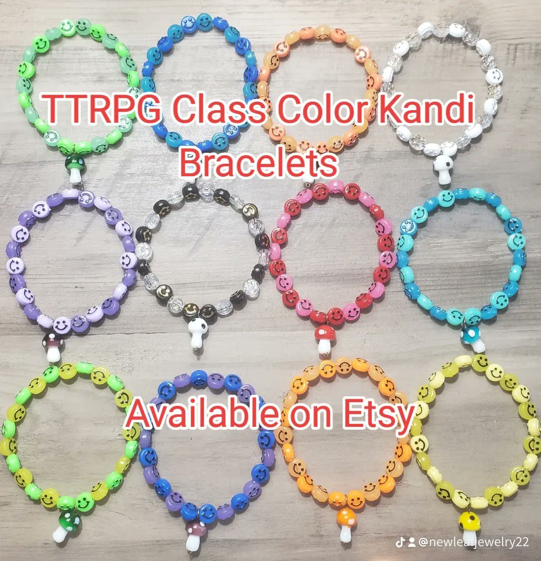 NLJewelry22's tweet photo. TTRPG Class Color Kandi Bracelets 
Etsy: https://t.co/xfYdlf1KCu
#jewelry #handmadejewelry #etsy #etsyshop #gifts #pathfinder #dnd #ttrpg #smallbusiness #kandibracelet #kandi https://t.co/p0x2RvvUVd