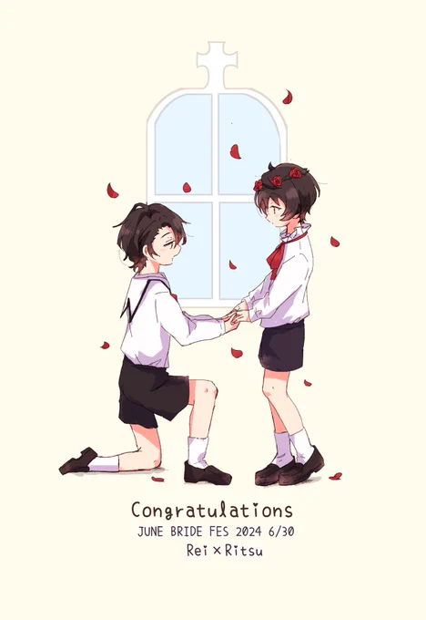 入稿した新刊ノベルティ用(左)と無配ポスカ用(右)のイラスト 