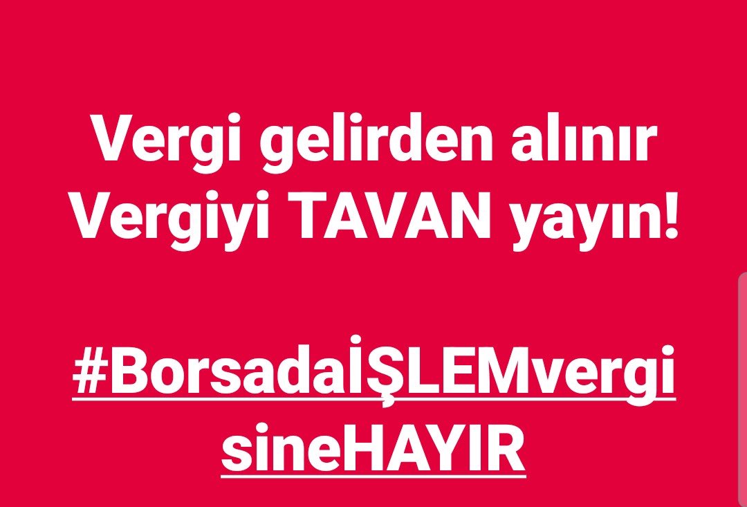 #borsadaİŞLEMvergisineHAYIR