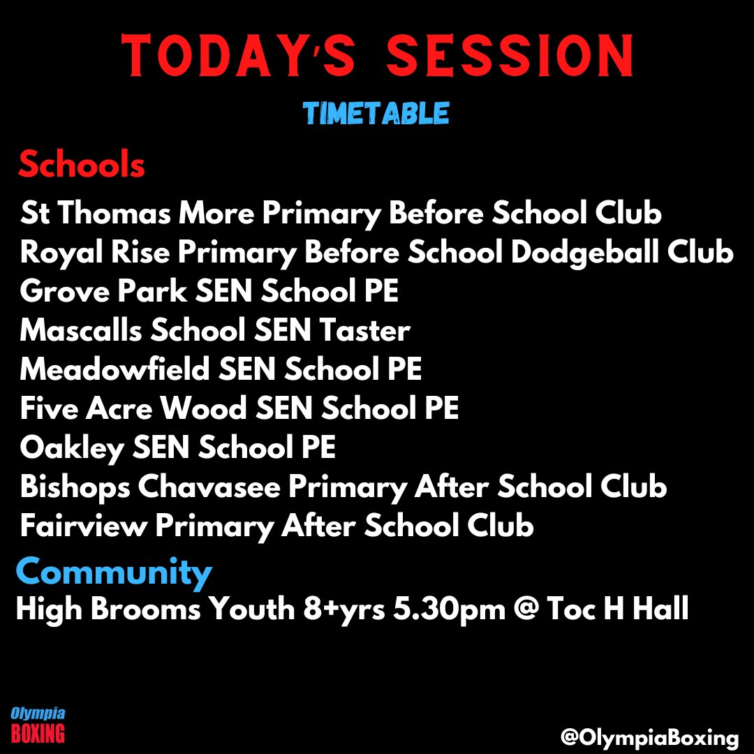 Today's Sessions🥊
#doorstepsport #communitysport #boxinginschools #olympiaboxing