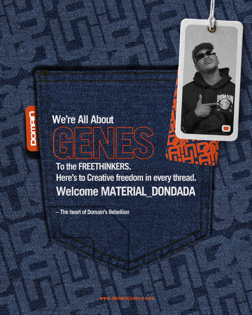 DomainJeans's tweet image. We dare to be the first, we colour outside the box, and with @Material_Dondada leading the way, our journey has just become even more exhilarating. 

Expect bold, on-trend fashion that speaks to the heart of local youth culture. 

 #MaterialDondada #TheFreethinkers