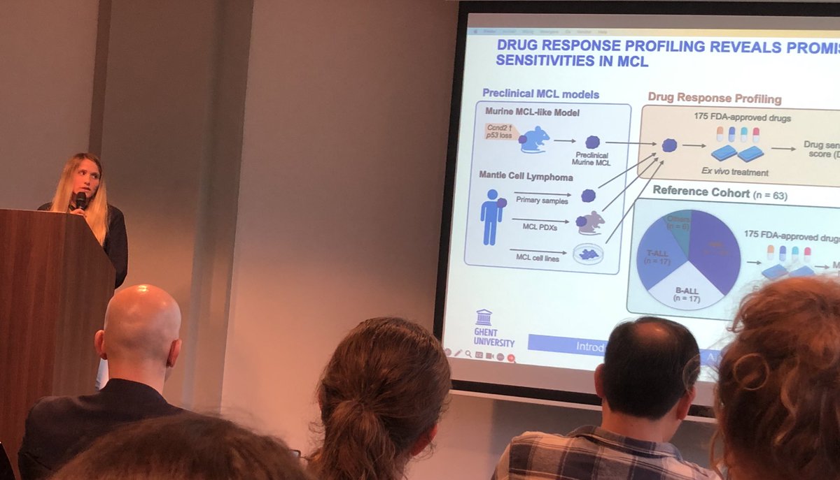 Very proud on #HannahVanSteenberge for the smashing talk on our research on drug profiling of preclinical Mantle Cell Lymphoma models at the Molecular Workshop in Rotterdam #UGent #CRIG