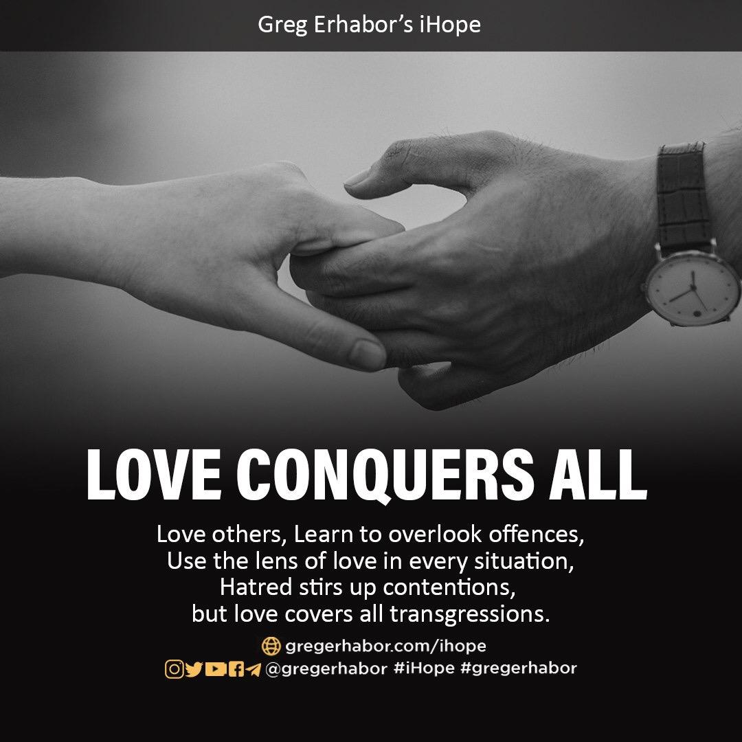 spokesmancom's tweet photo. Let the love of God be shared abroad in your heart, letting go of faults and bringing in peace that we all can fellowship together in one accord. To this, love is the greatest of all.
#love #conquers #together #situation #overcome https://t.co/7kubgCLSyk