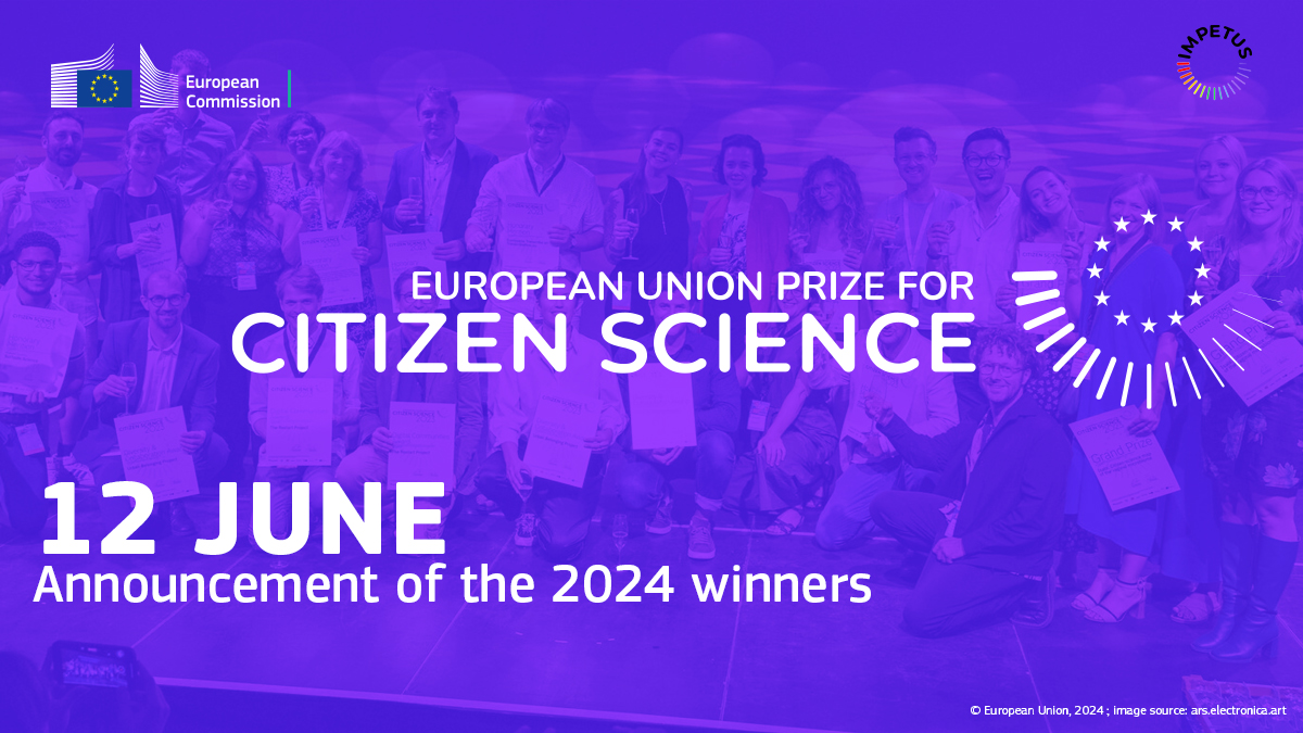 Why the #CitizenScience Prize?
1. To give people a voice
2. To make science more socially relevant
3. To improve impact &amp; knowledge
4. To deepen the relationship between #science &amp; #citizens

Join us on 12 June at 11:15 for the announcement of the winners: europa.eu/!HVPWH3