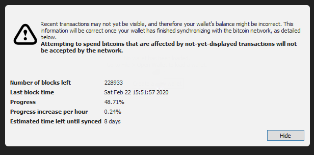 I've installed the #bitcoin core software to turn my server into a node and be a part of the bitcoin #blockchain.
The software is downloading the data for over 3 weeks now and reached only 48%...
Can't wait to start programming