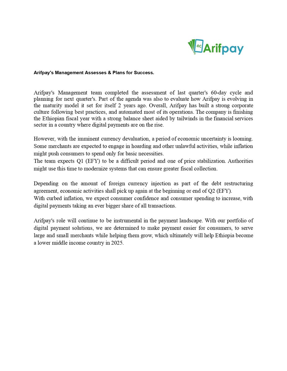 ArifpayEthiopia's tweet photo. Arifpay's Management Assesses & Plans for Success.
#Arifpay #ArifPOS #በጣምአሪፍ #Innovation #POSsystem #PaymentProcessing #DigitalPaymet #SmallBusinessTools #Convenience #Convenient #call9395 #POS #Seamless https://t.co/WyWWkXUw7w