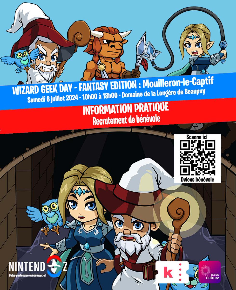 Nintendozevent's tweet photo. Le festival #eco #geek #vendee du Wizard Geek Day de Mouilleron-le-captif à besoin de vous . Rejoignez notre équipe de bénévole afin de faire de ce festival une réussite. Si vous avez des connaissances n'hésitez pas à partager. https://t.co/zlXdSQKPCq