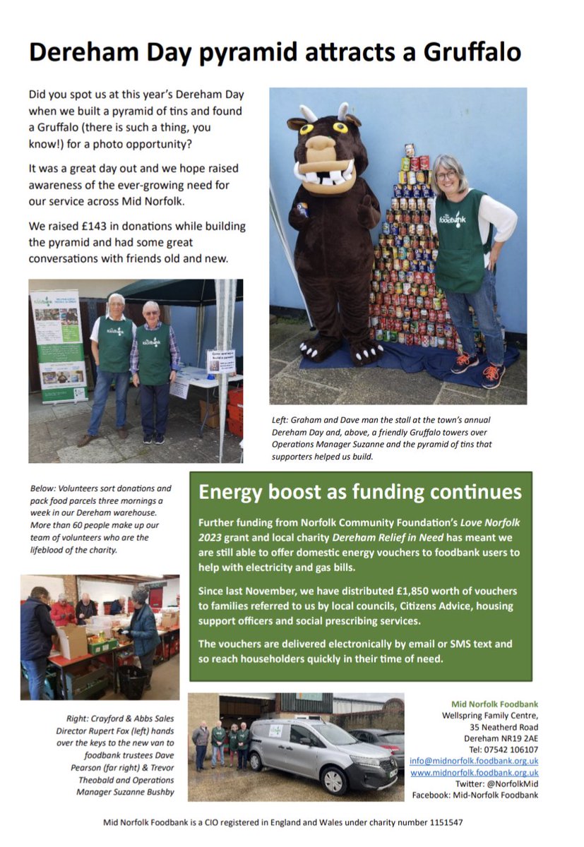 NorfolkMid's tweet photo. Our Spring/Summer newsletter is here! 💚

Read the latest news, including: 
- timely gifts 
- tonnes of support from supermarkets 
- Dereham Day

Read it below 👇 https://t.co/zcVH8fKvao