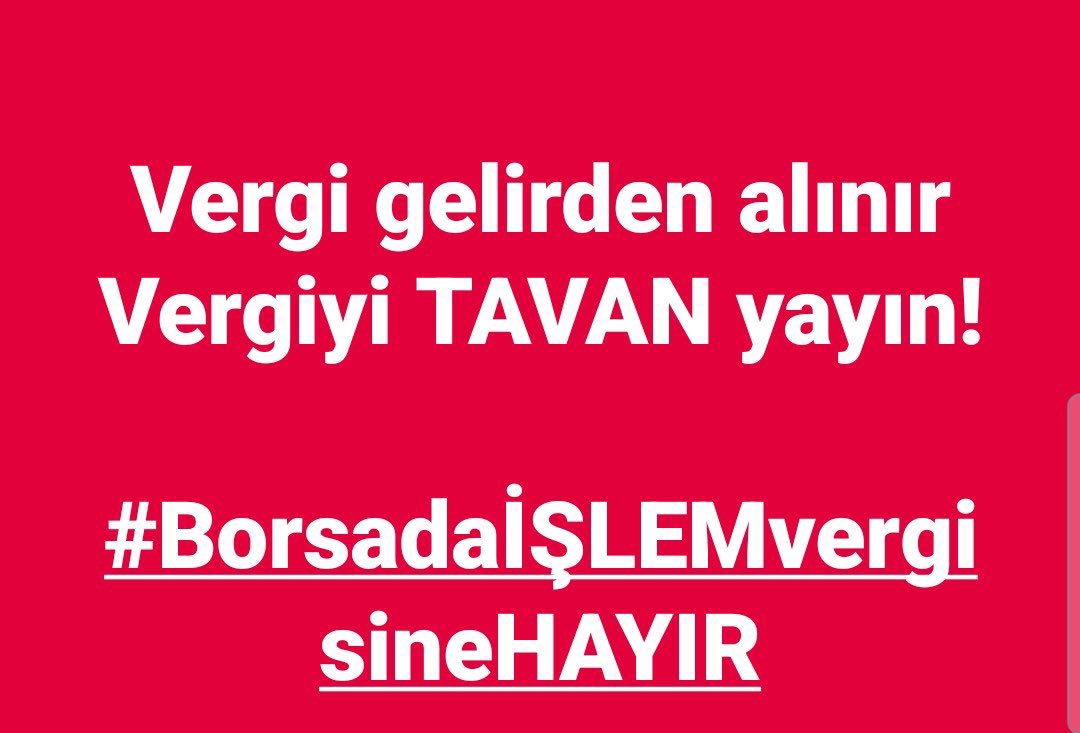 #borsadaİŞLEMvergisineHAYIR