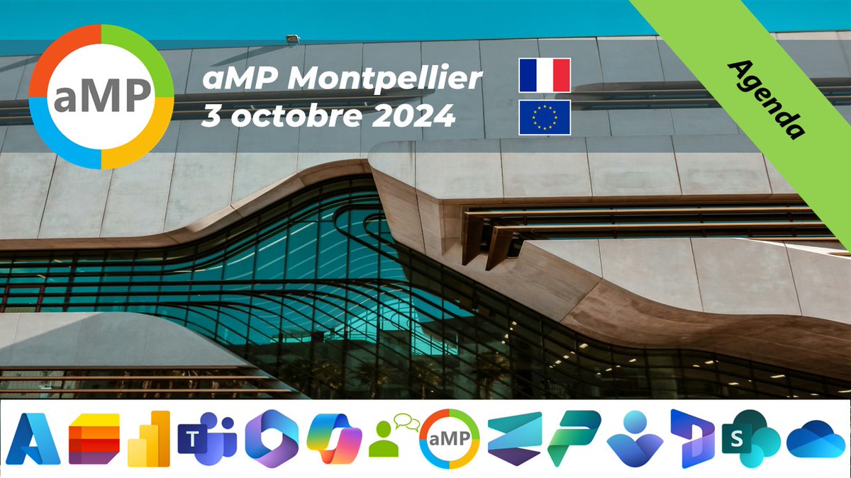📢 L'agenda de la journée #aMPMontpellier le 3 octobre est en ligne !

Une journée de partage et d'échanges autour de
#Microsoft365 #PowerPlatform #Copilot #MicrosoftTeams #SharePoint #Copilot #AI #IA 📢

➡️ Site d’inscription bit.ly/InscaMPMon2024 ⬅️