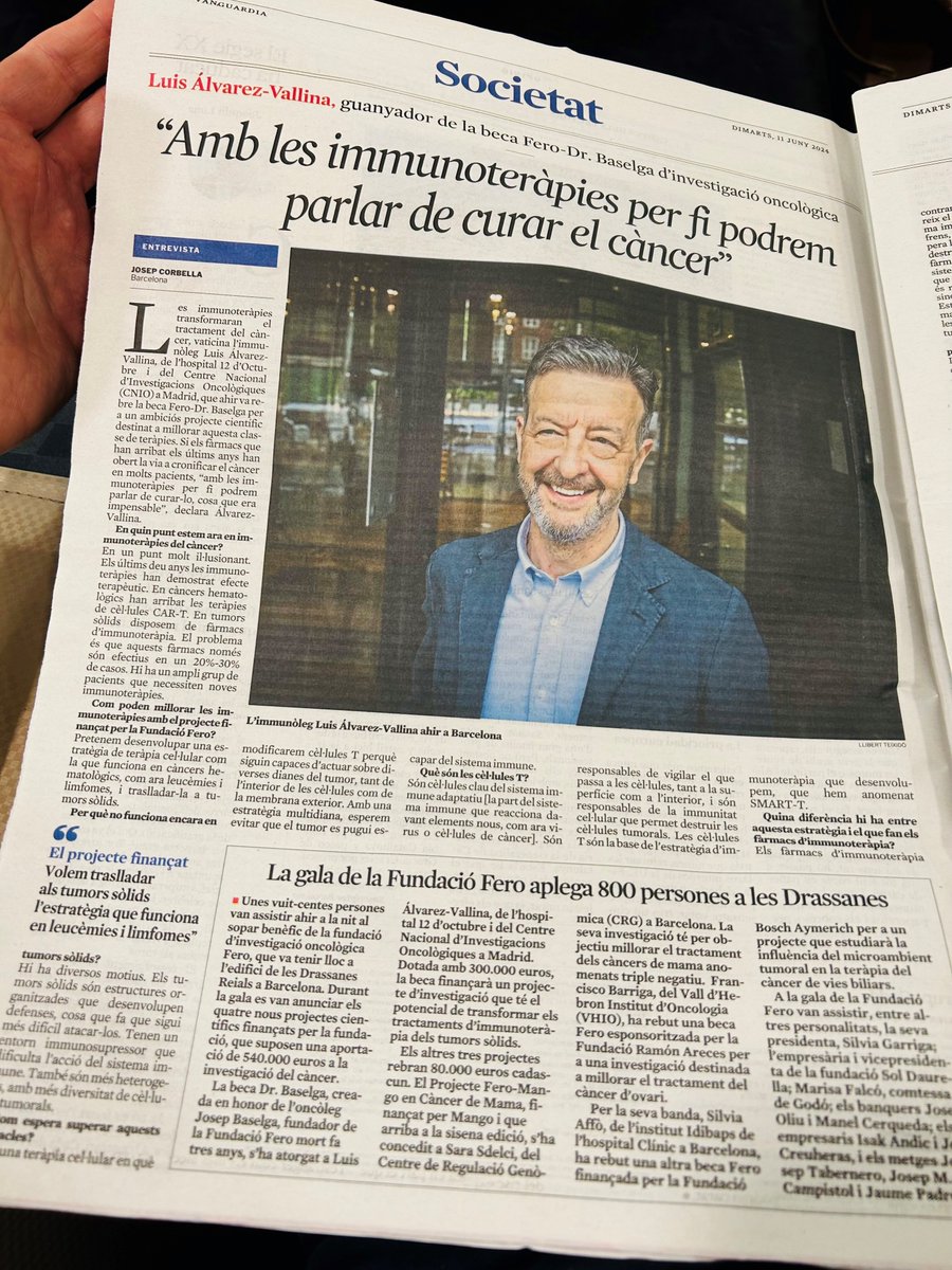 Manel Esteller (@manelesteller) on Twitter photo La Fundació FERO <a href="/FundacionFero/">Fundación Fero</a> desenvolupa una magnífica tasca finançant #recerca en #oncologia, especialment entre els investigadors més joves que comencen a liderar nous grups. Felicitats als premiats <a href="/Alvarez_Vallina/">Luis Álvarez-Vallina</a> <a href="/SaraSdelci/">sara sdelci</a> <a href="/SilviaAffo/">Silvia Affò</a> <a href="/barrigafm/">Pancho Barriga</a> La Fundació FERO <a href="/FundacionFero/">Fundación Fero</a> desenvolupa una magnífica tasca finançant #recerca en #oncologia, especialment entre els investigadors més joves que comencen a liderar nous grups. Felicitats als premiats <a href="/Alvarez_Vallina/">Luis Álvarez-Vallina</a> <a href="/SaraSdelci/">sara sdelci</a> <a href="/SilviaAffo/">Silvia Affò</a> <a href="/barrigafm/">Pancho Barriga</a>