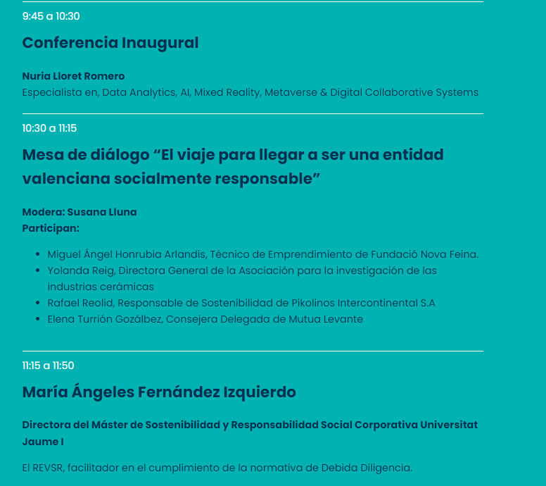 novafeina's tweet photo. Hoy asistimos al Encuentro de Entidades Valencianas Socialmente Responsables que Cátedra de Empresa y Humanismo | CEiH organiza.
Con este primer encuentro se reconoce el logro de las entidades registradas y renueva el compromiso de la GVA con el fomento de la sostenibilidad. https://t.co/3yj3aJwmSz
