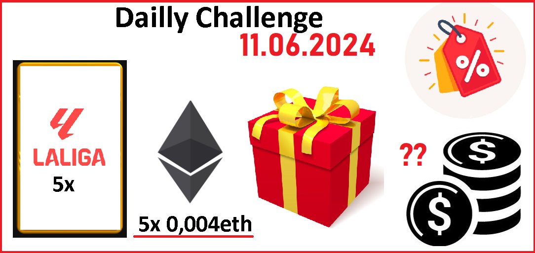 PawelTrader_'s tweet photo. Daily @Sorare Challenge Starts Now! 11.06⚡⚽️

1⃣ Swap my Super Rare Cards for 111% of Your cards value 🏷️
2⃣ 5 Limited Cards form La Liga + 5x 0,004 ETH + 2x Surprise Prizes for 12 random people who make at least one transaction with me within 24 hours 🎁
3⃣ 5 x Random Limited Cards to win - just RT🔁 and Leave your Sorare name

Valid for 24 hours, the results will be below this post with screen.