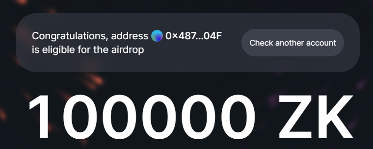 evicoso's tweet photo. For the first time I got the maximum eligible airdrop allocation. Feeling incredibly grateful right now. Thanks @zksync ! https://t.co/yqmhyto8Z6