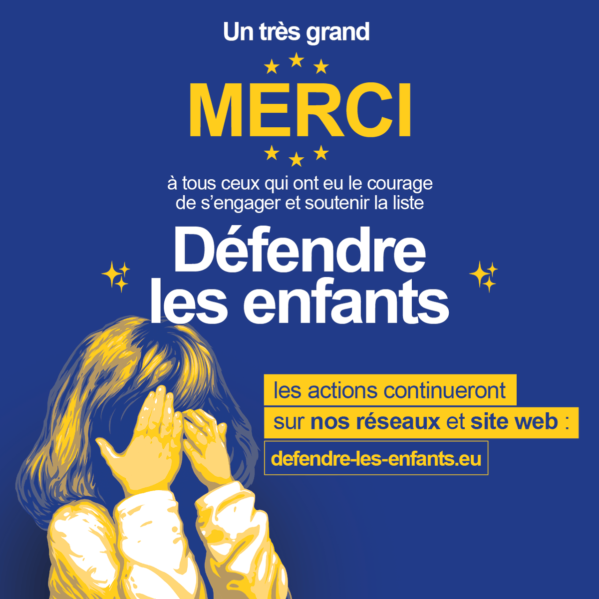 DefendreEnfants's tweet photo. Un très grand MERCI à tous ceux qui ont eu le courage de s'engager et soutenir la liste "Défendre les enfants" pour les européennes 2024. 🇪🇺 🙏
Nos actions continueront sur nos réseaux et site web : https://t.co/3gXtNKvQjO

#Merci #européennes2024 #défendrelesenfants https://t.co/EXaJliBKkl
