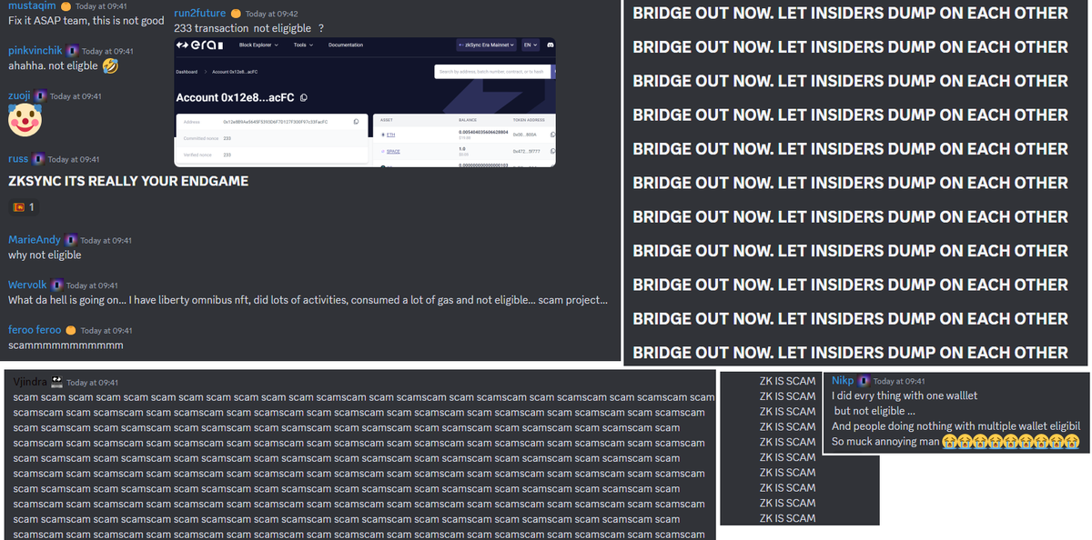 xbt721's tweet photo. 5 years ruined by @zksync 

the end.

no game. #zkscam https://t.co/PJ8ackNan7
