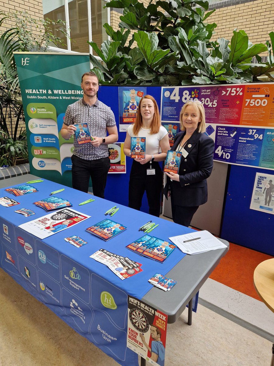 HSE Dublin and Midlands, Health & Wellbeing (@hw_hsedubmid) on Twitter photo Our information stand is now open for Men's Health Week <a href="/TUH_Tallaght/">Tallaght University Hospital (TUH)</a> <a href="/WellbeingTUH/">Health & Wellbeing @ TUH</a> #menshealth #knowyournumbers #menshealthcounts
<a href="/HsehealthW/">HSE Health & Wellbeing</a> <a href="/MensNetworkIE/">Men's Development Network</a> Our information stand is now open for Men's Health Week <a href="/TUH_Tallaght/">Tallaght University Hospital (TUH)</a> <a href="/WellbeingTUH/">Health & Wellbeing @ TUH</a> #menshealth #knowyournumbers #menshealthcounts
<a href="/HsehealthW/">HSE Health & Wellbeing</a> <a href="/MensNetworkIE/">Men's Development Network</a>