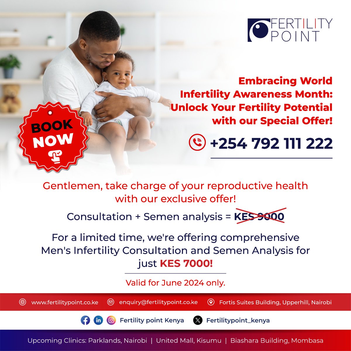 KenyaFertility's tweet photo. #Breakingnews Take control of your fertility journey this Infertility Awareness Month with our special discount on male consultations and semen analysis. We're here to support you every step of the way! #malawi #fertilitypoint https://t.co/ClPvsLVEZF