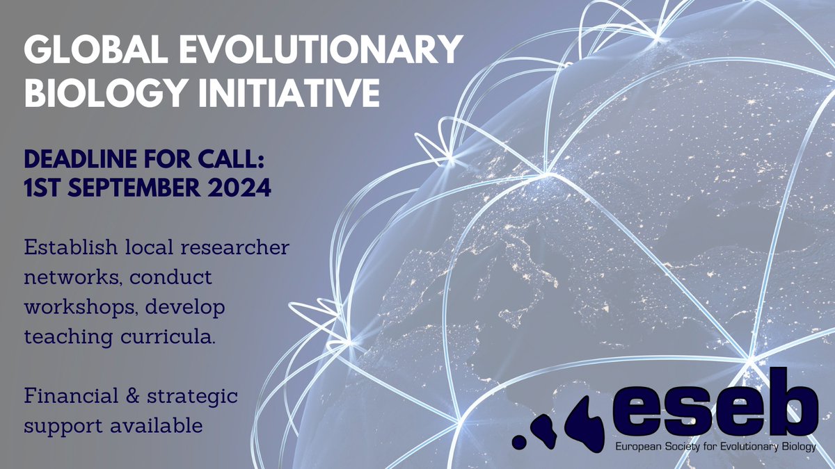 <a href="/eseb_org/">ESEB</a> aims to develop and integrate local evolutionary research networks outwith the traditional strongholds - our Global Evo Bio Initiative invites proposals  to achieve this aim

👉 up to €10K available
👉strategic support available

apply now: ow.ly/6jel50Sbg5r