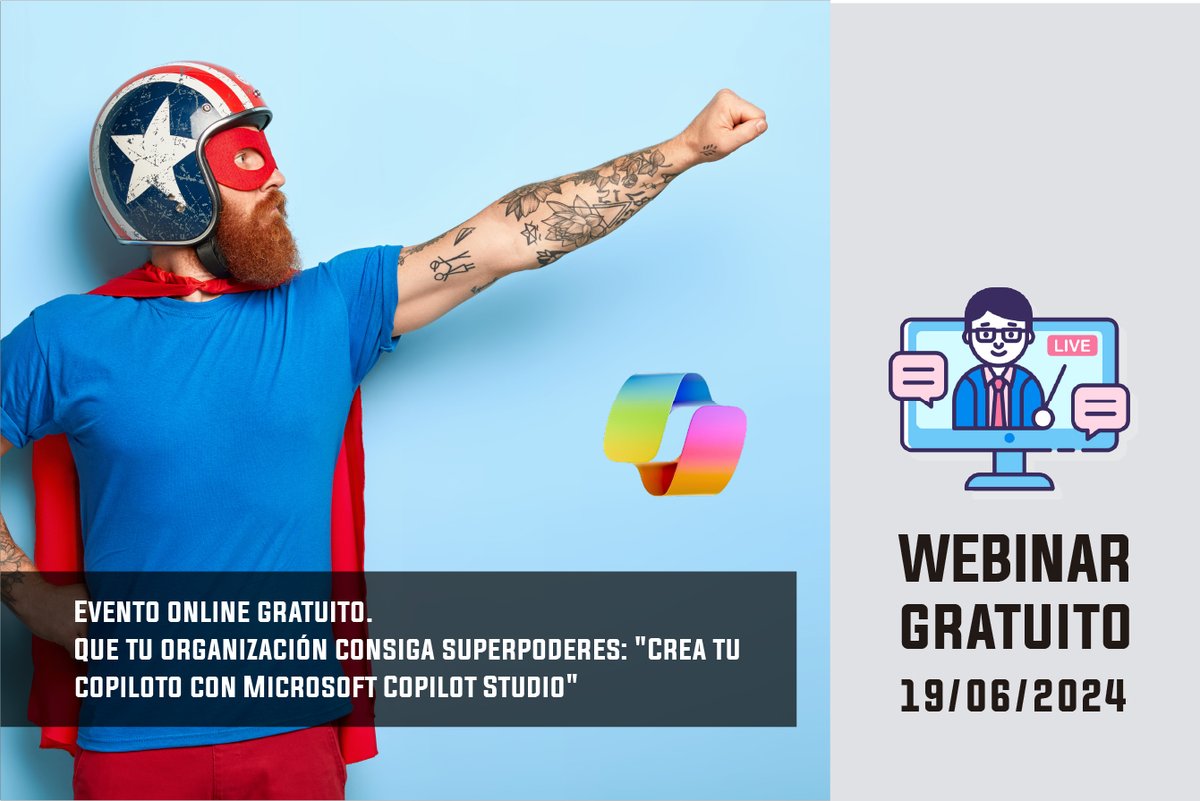 nanfor's tweet image. Apúntate a este #webinar y aprende como crear tu propio copiloto con #MicrosoftCopilotStudio:
📢 Que tu organización consiga superpoderes: "Crea tu copiloto con Microsoft Copilot Studio"
📅 19/06 ⌚ 16,45 a 18,15 PM (UTC+1 Madrid)

Inscríbete ya! ow.ly/OyUS50Se9Yb