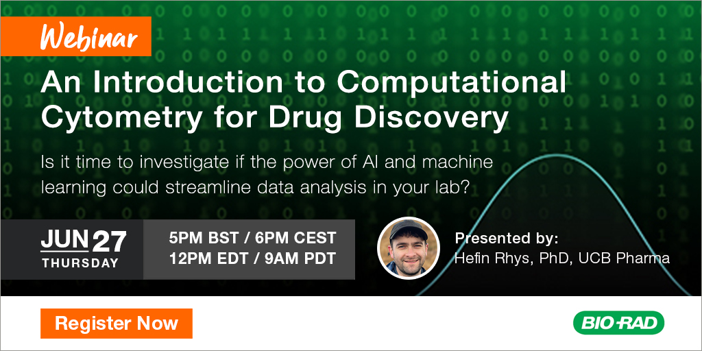 Is it time to investigate if the power of AI and machine learning could streamline data analysis in your lab? Join our webinar to find out more about the benefits of computational cytometry for drug discovery. 
Register now: ow.ly/qNGA50RYG4q

#DrugDiscovery #FlowCytometry