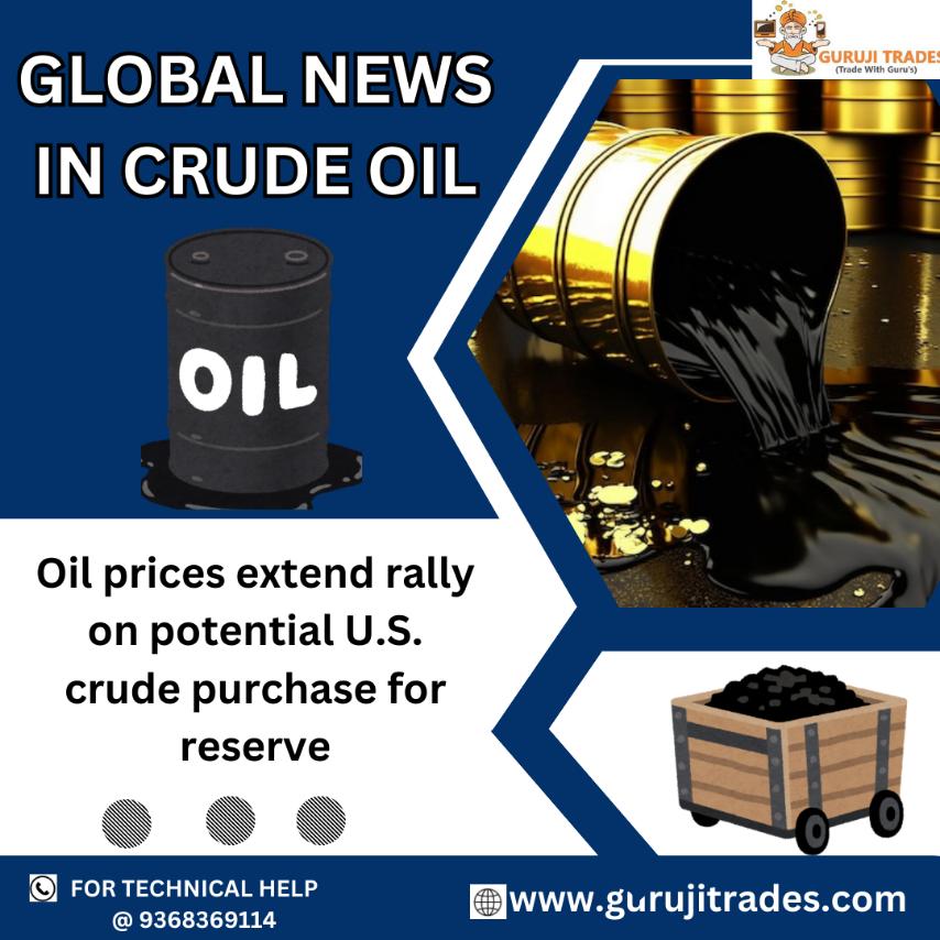 GurujiT78961's tweet image. GLOBAL NEWS IN CRUDE OIL

Oil prices extend rally on potential U.S. crude purchase for reserve

FOR TECHNICAL HELP @ 9368369114
gurujitrades.com
Instagram 
bit.ly/3xnz3QjFacebook
bit.ly/49nLRmQ

#mcxtips #freemcxtips #livemcxtips #livemcxnews #mcxhnitips