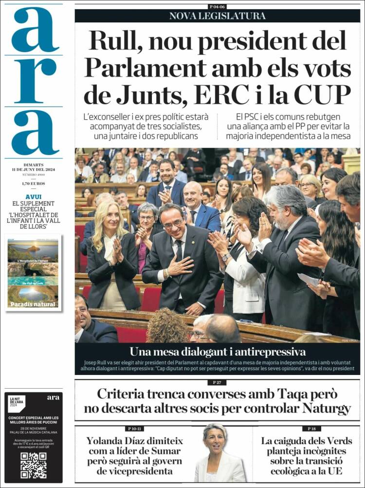 periodistes_cat's tweet photo. Repassa les portades dels diaris d'avui dimarts, 11 de juny🗞️ https://t.co/hRPXyCh98b