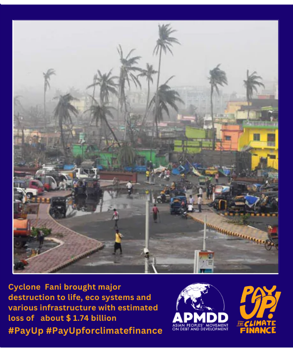 apmdd_ind's tweet photo. These disasters are costing lives and livelihoods. Adequate #ClimateFinance is urgently needed to address and adapt to these impacts. It’s ⏰ for the #G7 to #PayUp and fulfill their obligations. 
🙅🏽‍♀️No more excuses
🙅🏽‍♂️No more delays
#ClimateFinanceNow https://t.co/KKtG4KuUyj