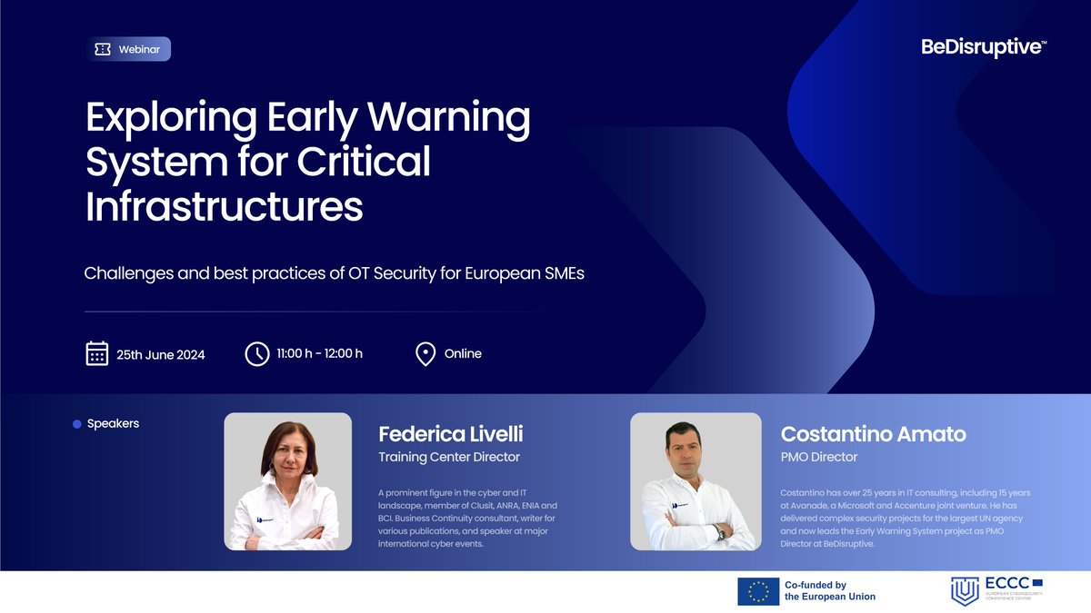 According to Palo Alto Networks study, 70% of industrial organizations fell victim to cyberattacks in 2023. ​

Register to our [Webinar] Exploring Early Warning System for Critical Infrastructures👉lnkd.in/d66HcPYg  ​

<a href="/Cybersec_ECCC/">European Cybersecurity Competence Centre</a> <a href="/Cybersec_EU/">CyberSec_EU 🇪🇺</a> #OT #SMEs