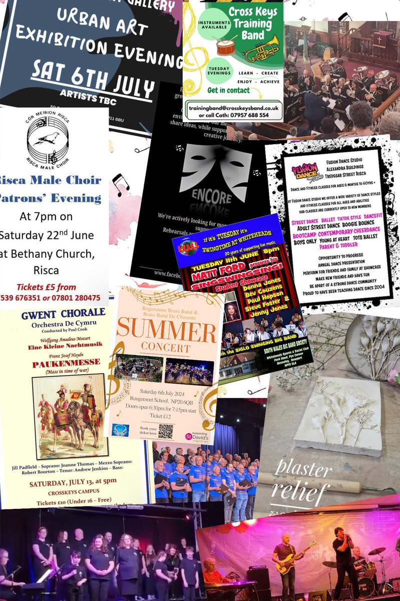 It’s great to see so many arts/cultural events/concerts/workshops going on in and around Risca! Lots on in the coming weeks! #arts #music #art #dance #Risca