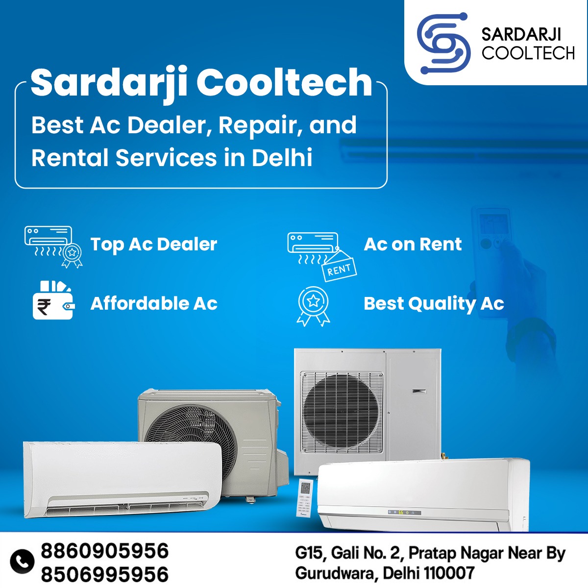 SCooltech's tweet image. Sardar Ji Cool Tech: Your Go-To for the Best Ac Dealer, Repair, and Rental Services in Delhi. Reliable, Efficient, and Affordable Solutions for All Your Cooling Needs! ❄️
.
Contact us today! ❄️🔧
.
.
🔖Call Now For More Information 🔖
📞 +91 88609 05956