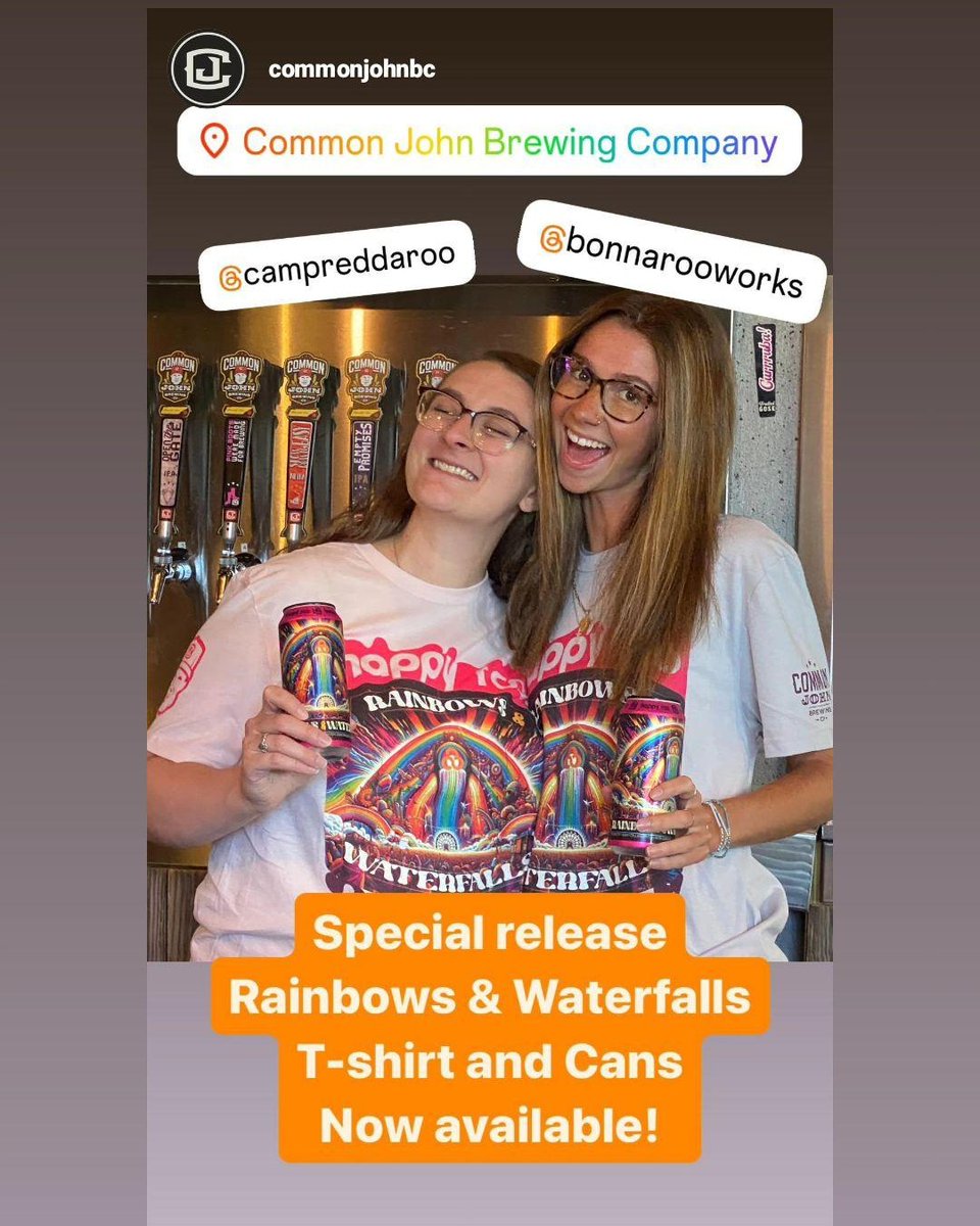 Stop in on your way in the gates and pick up your pack of Rainbows and Waterfalls and a limited edition tshirt. Proceeds from the beer and shirt sales will be donated to the <a href="/BonnarooWorks/">Bonnaroo Works Fund</a> #bonnaroo #campreddaroo #commonjohnbrewery