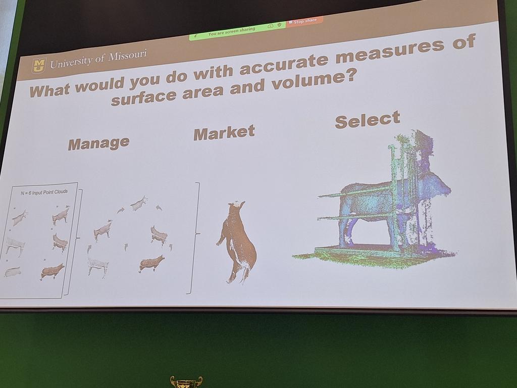 Mike Coffey #phenotypeisking https://t.co/1ZZ2FBBs (@dadyo32) on Twitter photo That's interesting. Talk by <a href="/pop_gen_JED/">Jared Decker</a> suggesting cow surface area might be a better phenotype than body weight when thinking about efficiency. #BIF2024 That's interesting. Talk by <a href="/pop_gen_JED/">Jared Decker</a> suggesting cow surface area might be a better phenotype than body weight when thinking about efficiency. #BIF2024