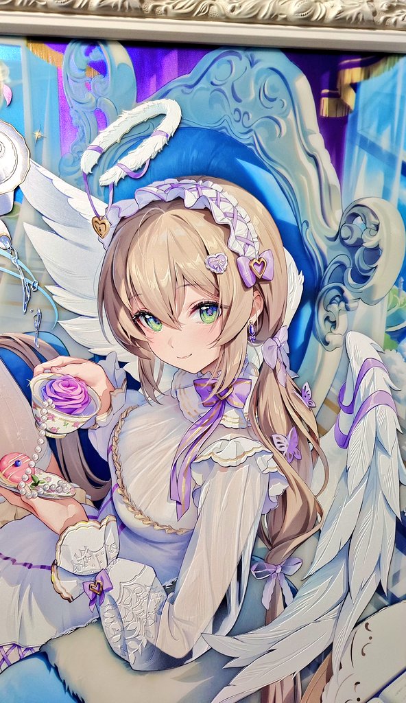 MKLL_ALICE2141's tweet photo. ほうき星先生( @houk1se1 )の初個展「#secretangel」より
特殊多層アクリルアートが届きました✨
まさか展示された1点物を手にするとは思いませんでした。
しかも特殊多層アクリルということで立体感のある素晴らしい表現を間近で見られ感無量です♪♪
これからのご活動も楽しみに応援しています!! https://t.co/0XkBB95ZQJ
