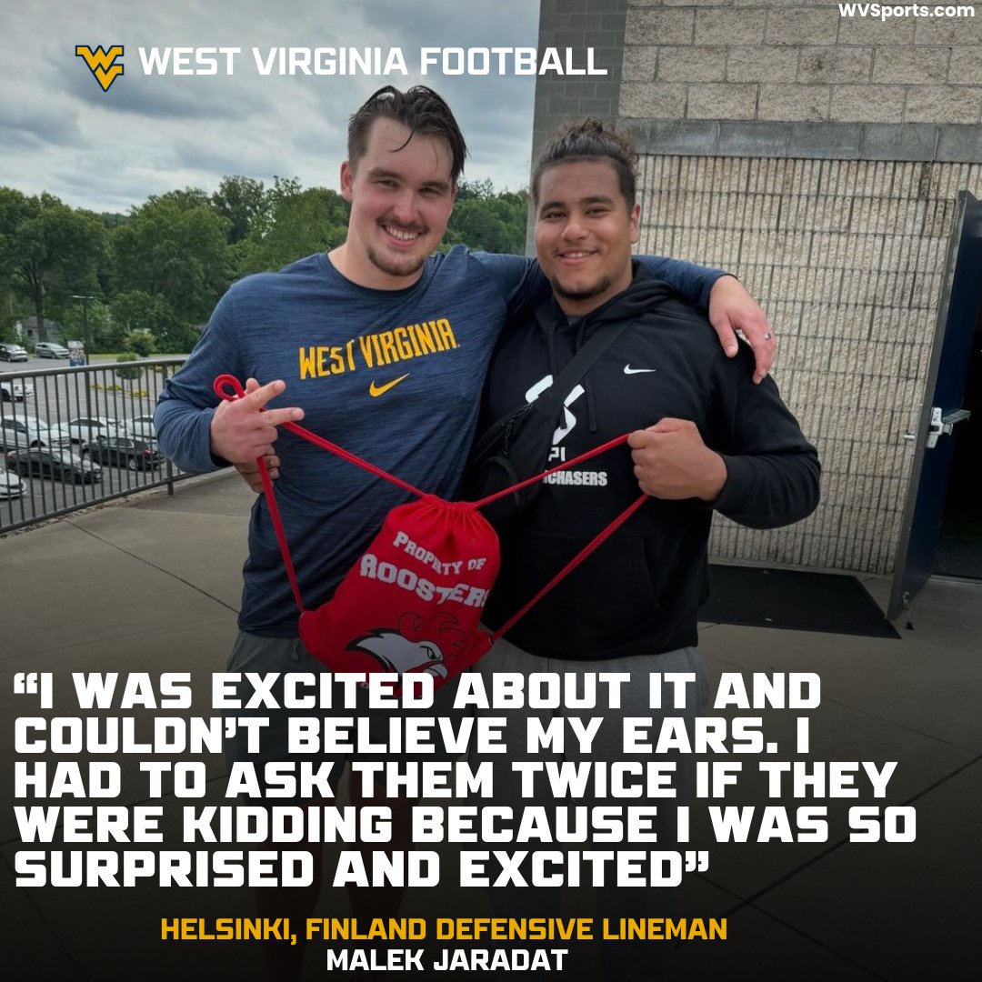 Interview: gowvu.us/n1x

Helsinki, Finland DL Malek Jaradat already had a connection to the #WVU program and now has an offer from the Mountaineers. #HailWV
