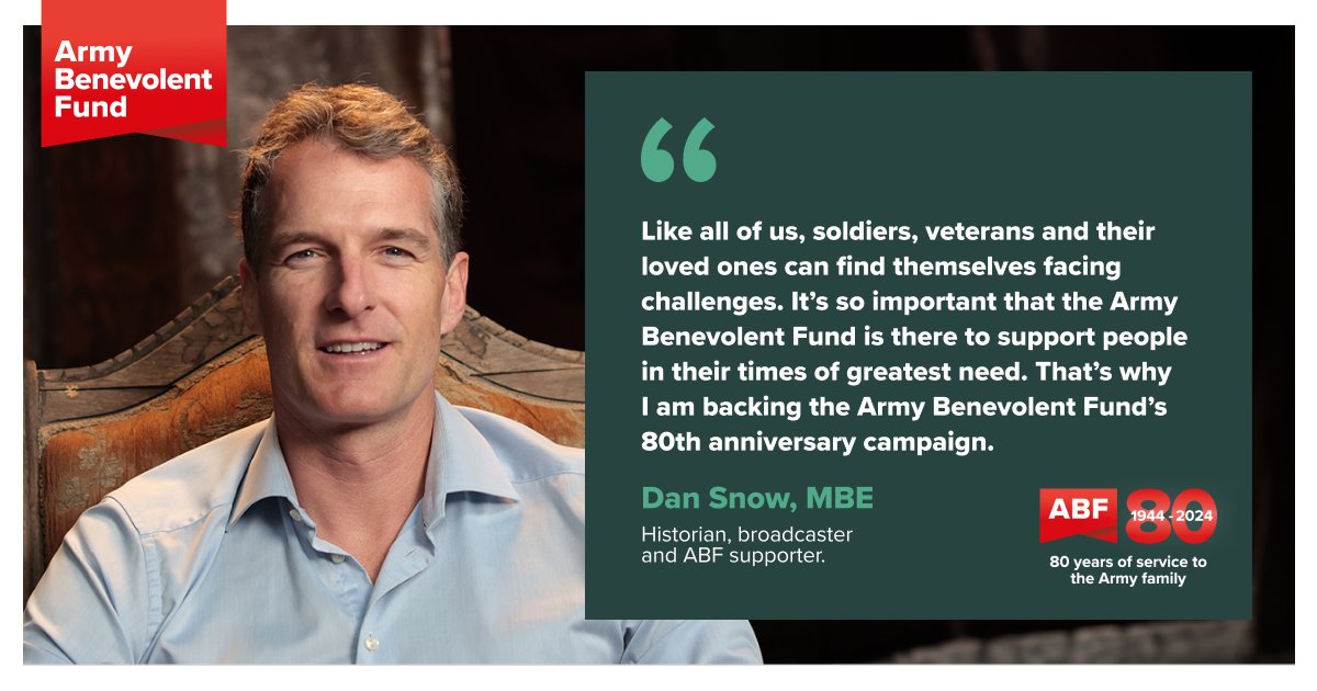This year marks the 80th anniversary of ABF. To mark the occasion we have produced a short appeal film presented by historian, broadcaster and ABF supporter– Dan Snow MBE (
<a href="/thehistoryguy/">Dan Snow</a>).

Watch the film and find out more ➡️ tinyurl.com/yfmrpz6f

#ForSoldiersForLife #ABF80