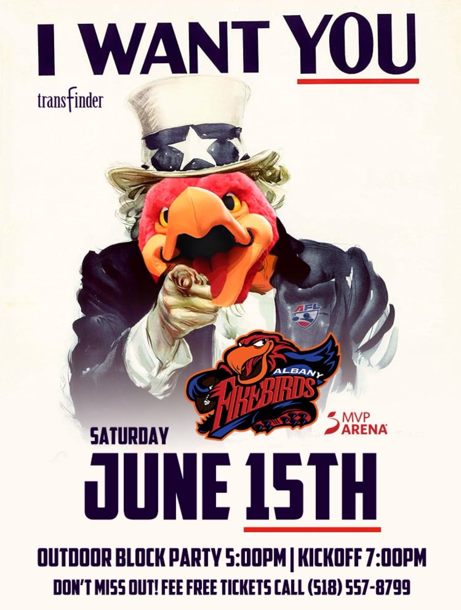 FINAL HOME GAME THIS SATURDAY! 

The undefeated Albany Firebirds are back in the Capital Region and are ready to face the Orlando Predators this Saturday night for Educational Professionals Night Presented by <a href="/transfinder/">Transfinder</a>! 🔥🦅

Outdoor Block Party 5:00pm | Kickoff 7:00pm