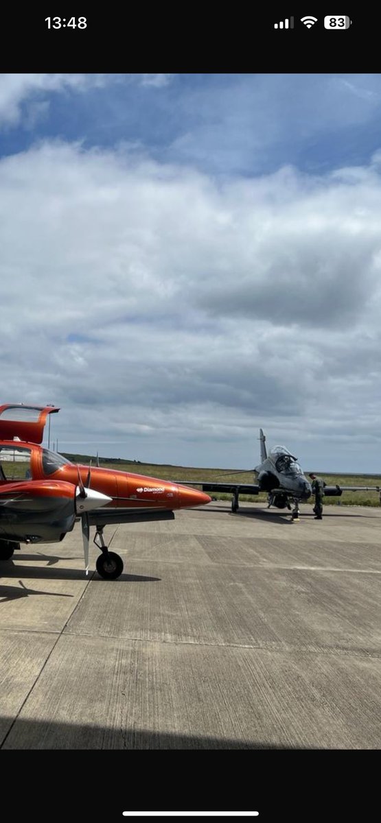 One of them is a sleek, aerodynamic, twin engined racehorse of the skies. The other one is a RAF hawk. 😉