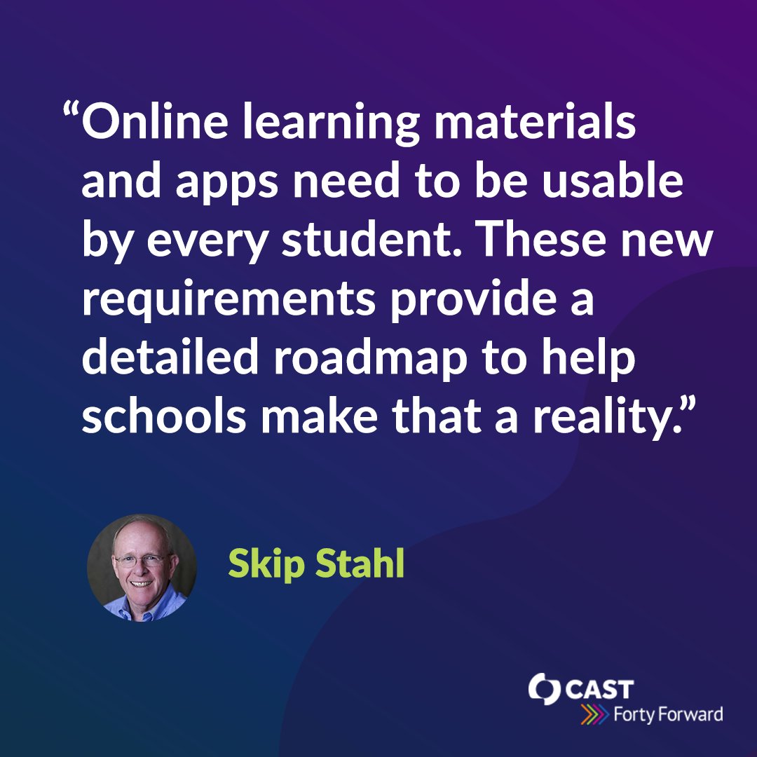 🌐 Education just got more inclusive! By 2026, digital learning tools must meet WCAG 2.1 Level AA standards. Let’s make online learning accessible for all students. Explore resources with #cast_udl 
#UDL #Accessibility #InclusiveEducation

ow.ly/1FTh50SeFZX