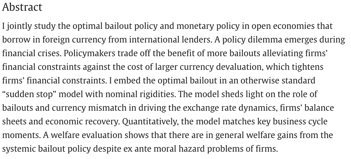 JIntlEcon's tweet photo. New: "Financial crises, bailouts and monetary policy in open economies" by Yang Jiao (@YangJiao19). 
https://t.co/4B30mLeWuX 1/2 https://t.co/1PbCXjdg8R